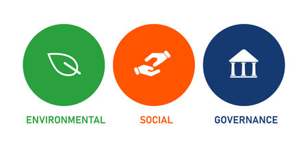 ESG Environmental Social Governance icon set flatのイラスト素材