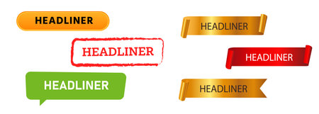 headliner stamp speech bubble label sticker square for header title decoration styleのイラスト素材