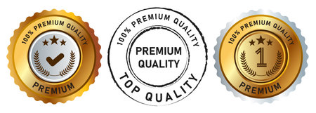 premium quality black and gold stamp emblem seal offer guarantee good product genuineのイラスト素材