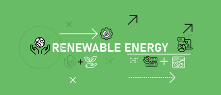 Renewable Energy Consulting conceptual sustainable eco-friendly energy planning strategy development analysis environmental efficiency management design concept icon outlineのイラスト素材