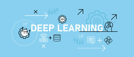 Deep learning AI artificial intelligence system conceptual database smart technology programming computing programming robot engine machine icon designのイラスト素材
