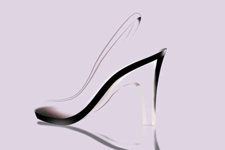 Basis of the female footwear, the stylised picture of a female sabotの写真素材