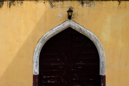 An old door at the train stationの写真素材