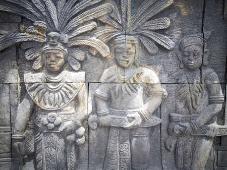 wall relief detail in downtown park
