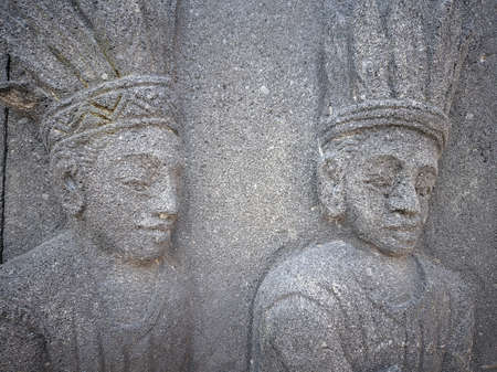 wall relief detail in downtown parkの写真素材