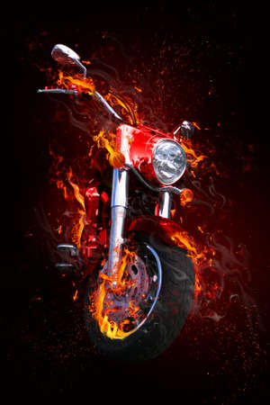 Fiery motorcycleの写真素材