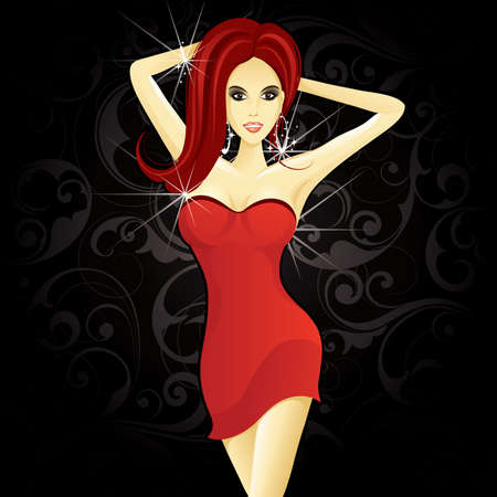 The glamour ladyのイラスト素材