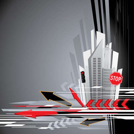 Abstract with housesのイラスト素材