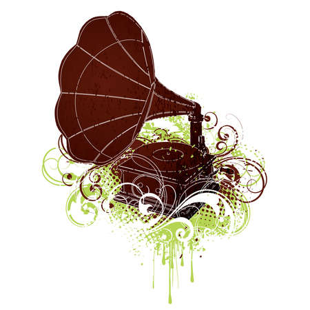 Retro gramophoneのイラスト素材