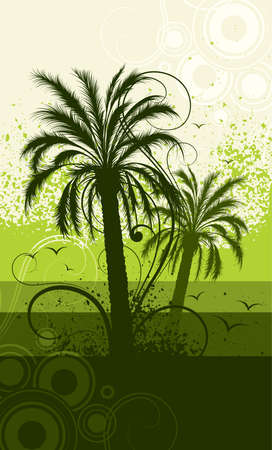 Two palm treesのイラスト素材