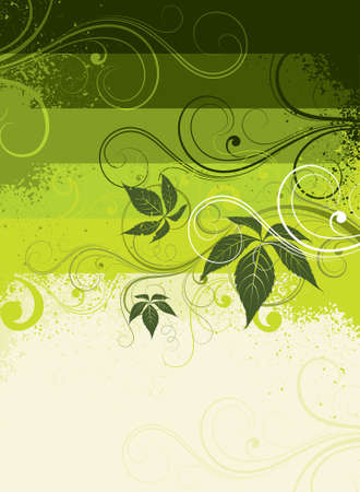 Decorative composition with leavesのイラスト素材