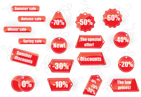 Collection of labels and stickersのイラスト素材