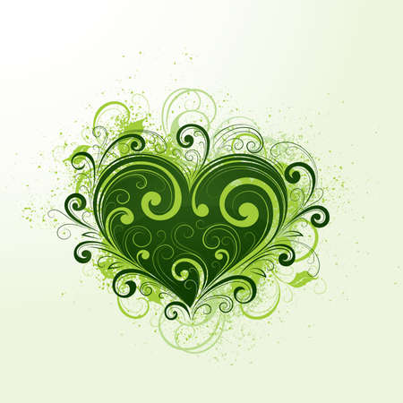 Green heartのイラスト素材