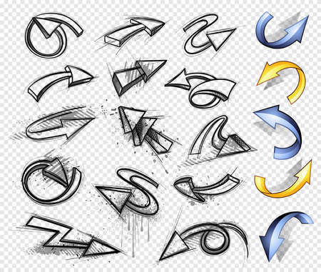 Arrows 3Dのイラスト素材