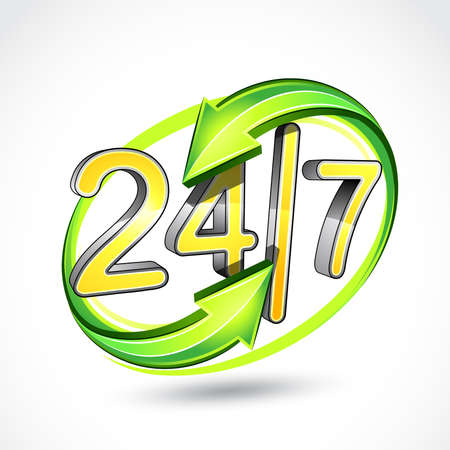 24 hours. Vector illustrationのイラスト素材