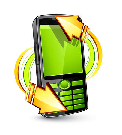 Green   phone with arrowsのイラスト素材