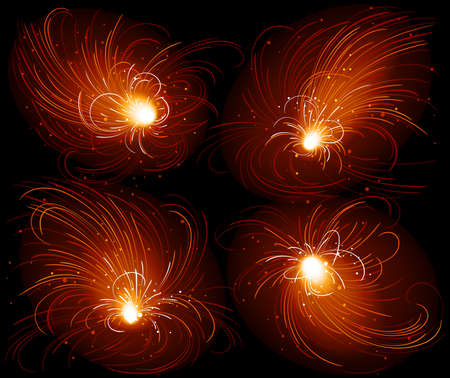 Fireworks. Bengal fire. Vector illustrationのイラスト素材