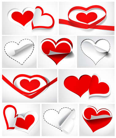 Collection of hearts. Vector illustrationのイラスト素材