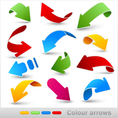 Collection of colour arrows. Vector illustration.のイラスト素材