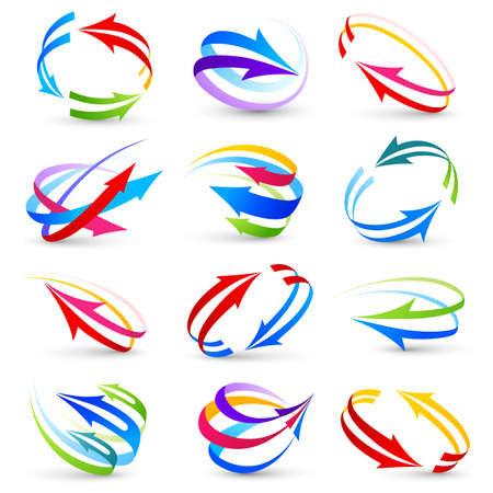 Collection of colour arrowsのイラスト素材