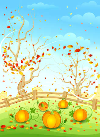 Autumn landscape. Vector illustration.のイラスト素材