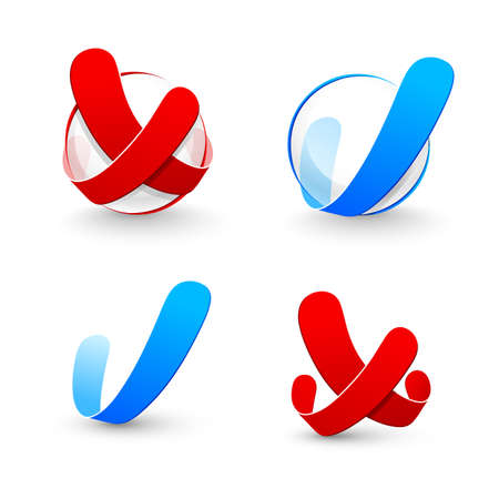 Yes and No symbolのイラスト素材