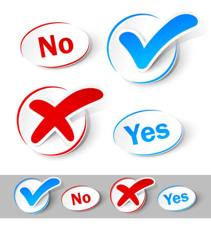 Check mark Yes and Noのイラスト素材