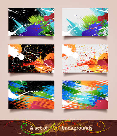 A set of Art backgrounds. Vector illustrationのイラスト素材