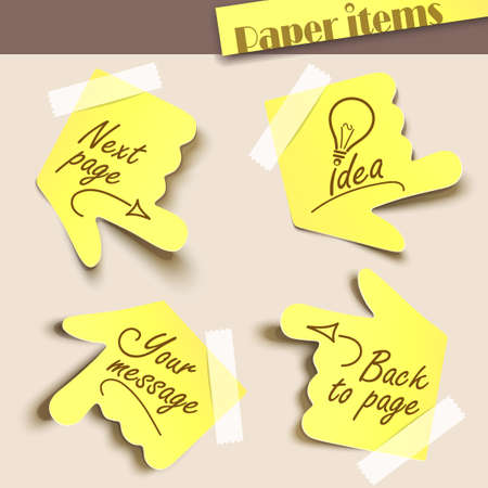 Vector illustration note paper. Message label.のイラスト素材