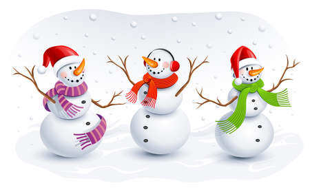 Funny Snowmen  のイラスト素材
