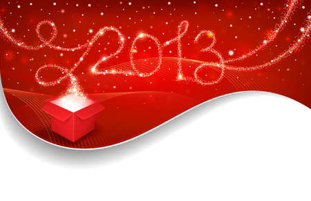 Christmas background with magic boxのイラスト素材