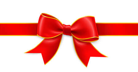 Red bow isolated on whiteのイラスト素材