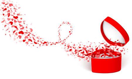 Gift box with heartsのイラスト素材
