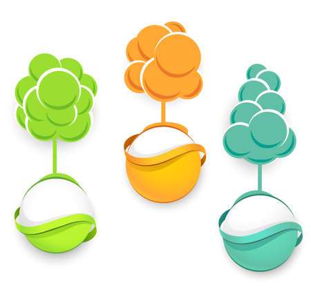 Set of trees iconsのイラスト素材