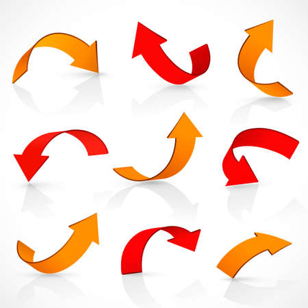 Red and orange arrowsのイラスト素材