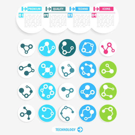 Set of abstract technology iconsのイラスト素材