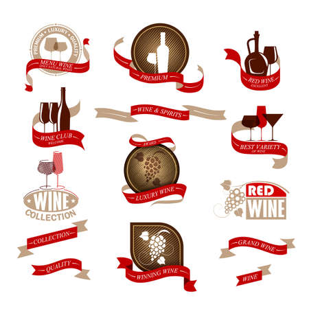 Labels set for wineのイラスト素材