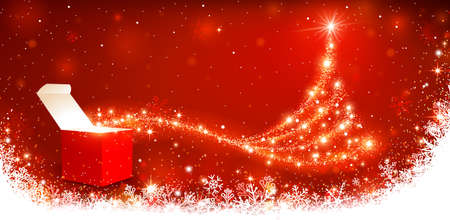 Christmas background with magic boxのイラスト素材