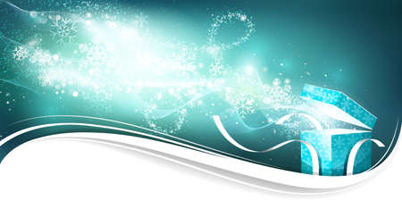 Christmas background with magic boxのイラスト素材