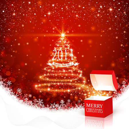 Christmas background with magic boxのイラスト素材