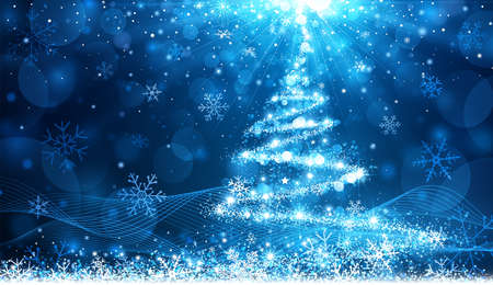 Christmas background with magic treeのイラスト素材