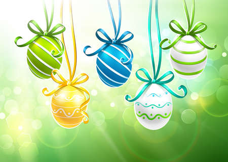 Natural background with Easter eggs  のイラスト素材