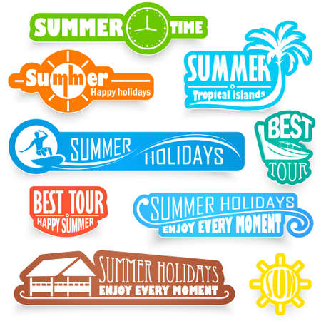 Summer labelsのイラスト素材