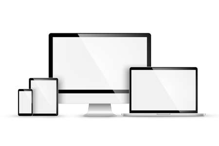 Set of modern devices  Vectorのイラスト素材