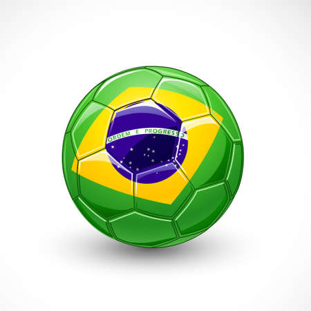 Soccer ball with Brazilian flag isolated on white background  Vectorのイラスト素材