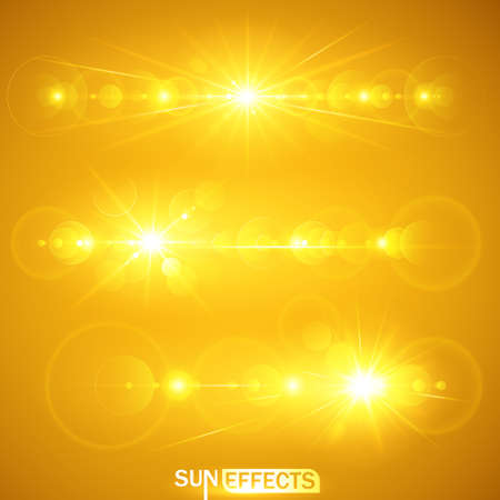 Sun effects. Vector illustrationのイラスト素材