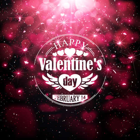 Abstract background and badge for Valentine\'s Day. Vector illustrationのイラスト素材