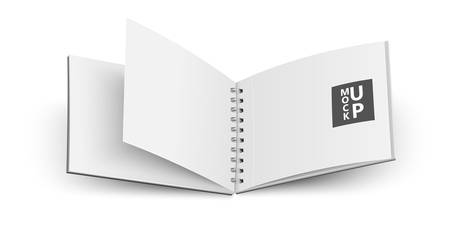 Open notebook isolated on white background. Vectorのイラスト素材