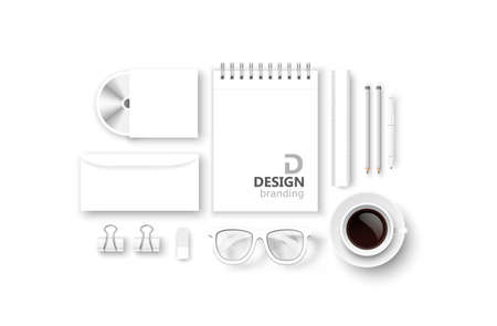 Set of corporate identity and branding isolated on white. Vector illustrationのイラスト素材