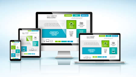 Modern devices with web design template. Vector illustration Modern devices with web design template. Vector illustration